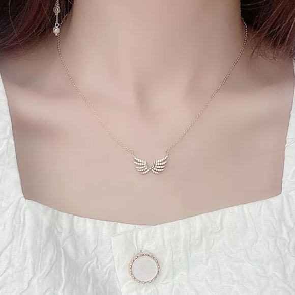 Gold Angel Wing Necklace - Picture 2 of 4